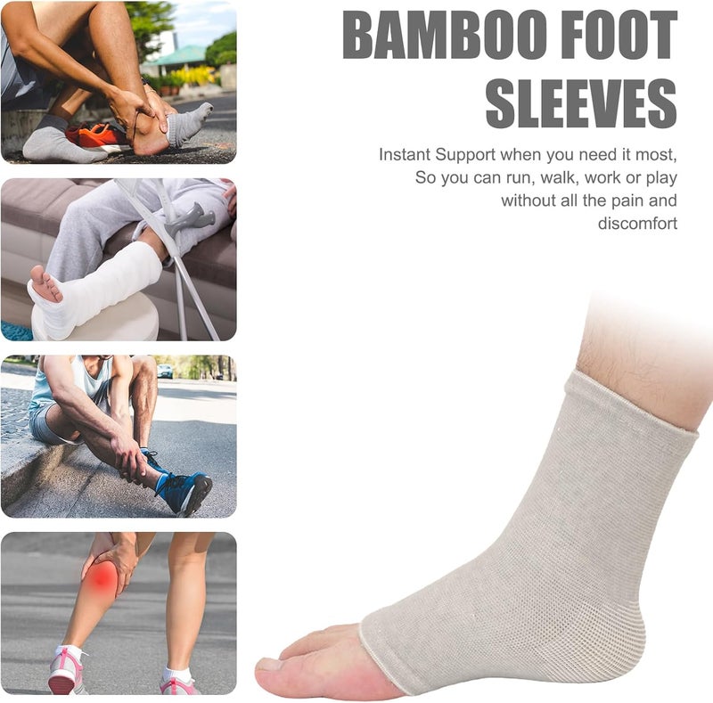 ROBOHOOK Bamboo Anti Fatigue Socks,Compression Bamboo Foot Sleeves,Soft Compression Bamboo Socks,for Arch Support,Swelling of Feet and Ankles (Gray) - Image 2